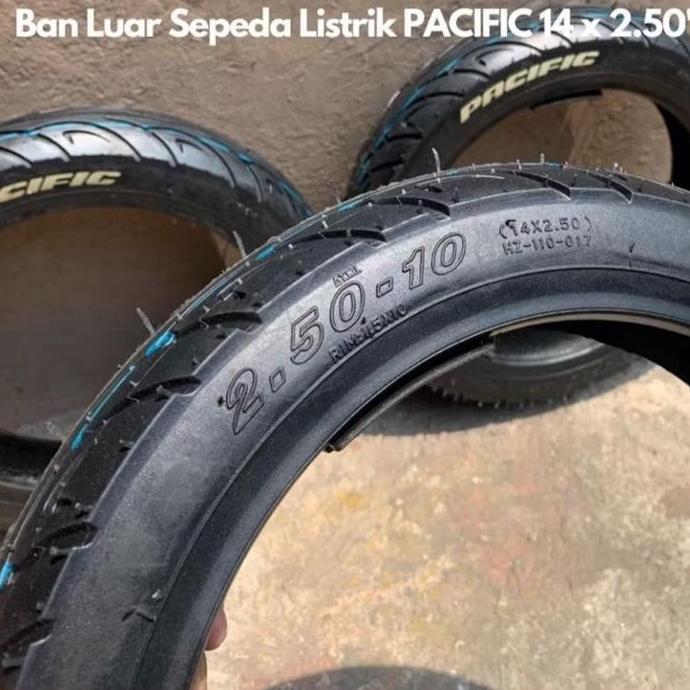 Ban luar sepeda listrik 14 x 2.50 inch Ban Tubeless Exotic dan Pentil