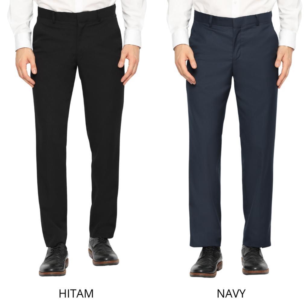 Celana Panjang Pria OHAYOO Slimfit | Celana Formal Hitam & Navy | Andre Laurent (791)