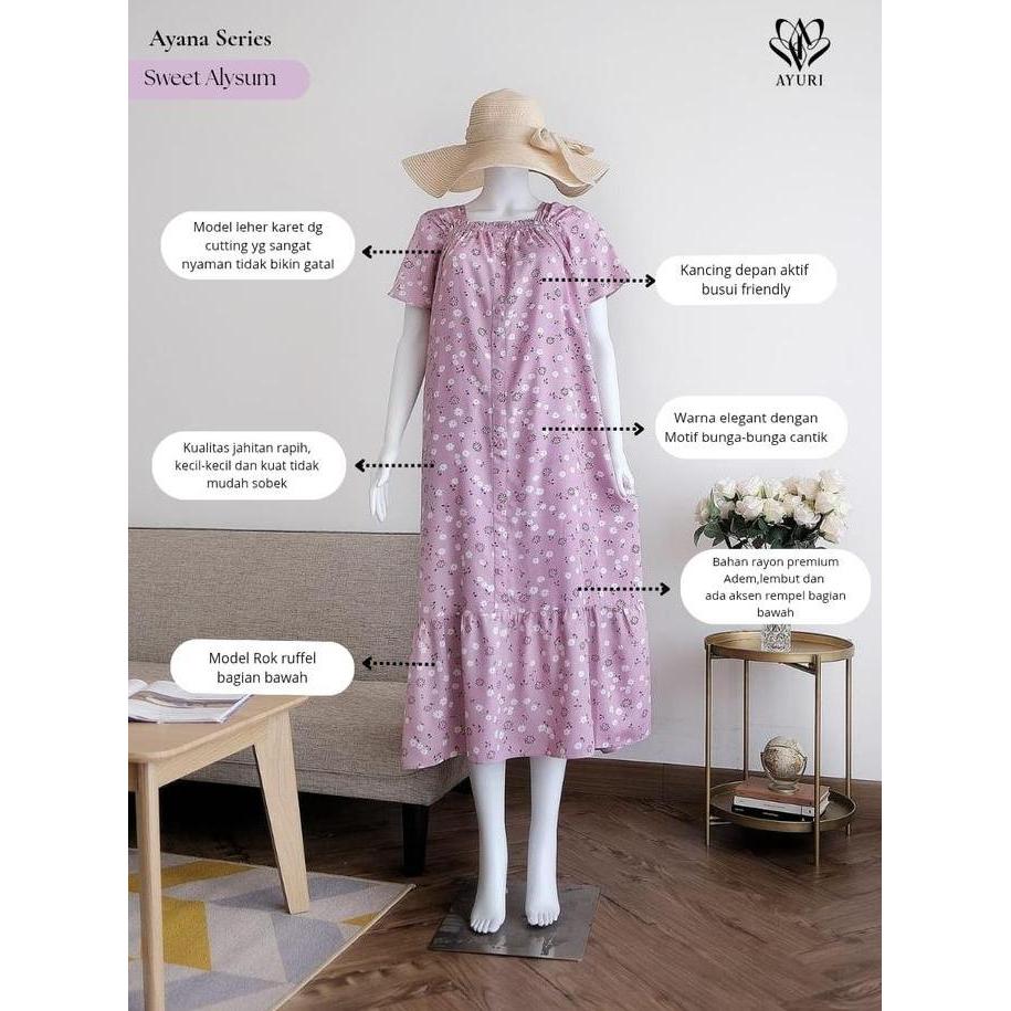 Daster Rayon ayana dress all size muat S - XXL LD 130cm