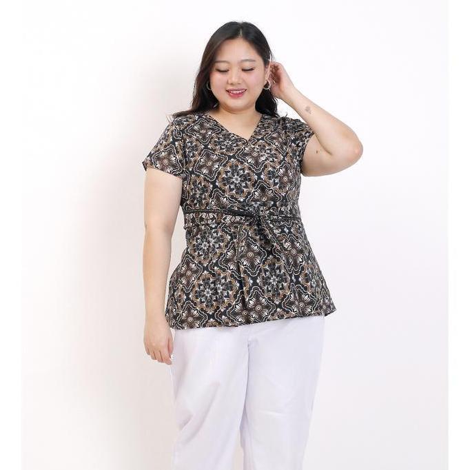 BLOUSE BAJU ATASAN BATIK WANITA BSIZE 691 JUMBO OVERSIZE HAMIL KERJA