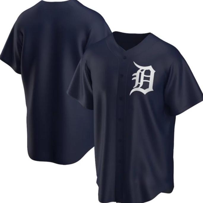 JERSEY BAJU BASEBALL DETROIT TIGERS BIRU DONGKER NAVY Terlaris