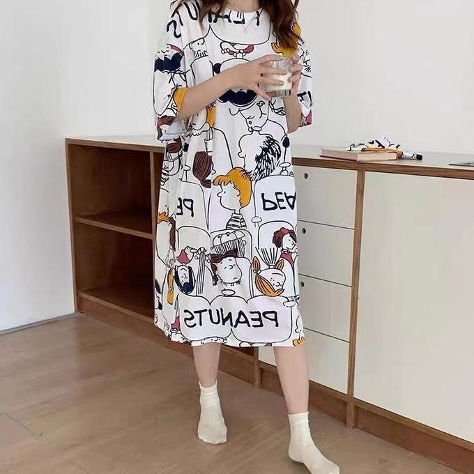 150DAPAT 4 PCS MOTIF RANDOM DASTER BESAR LD 110CM WANITA IMPOR BAJU TIDUR MOTIF KARAKTER LUCU IMPORT