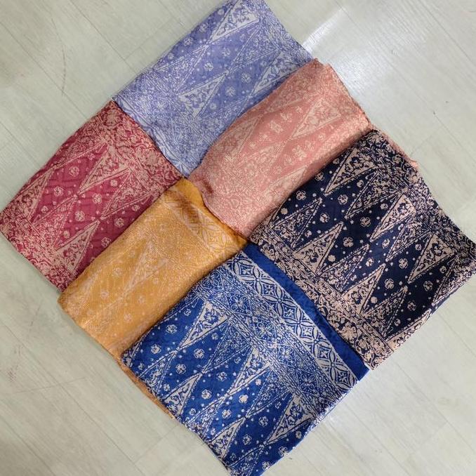 Kain batik viscose set jupri kosongan batik cirebon cap warna pastel 1