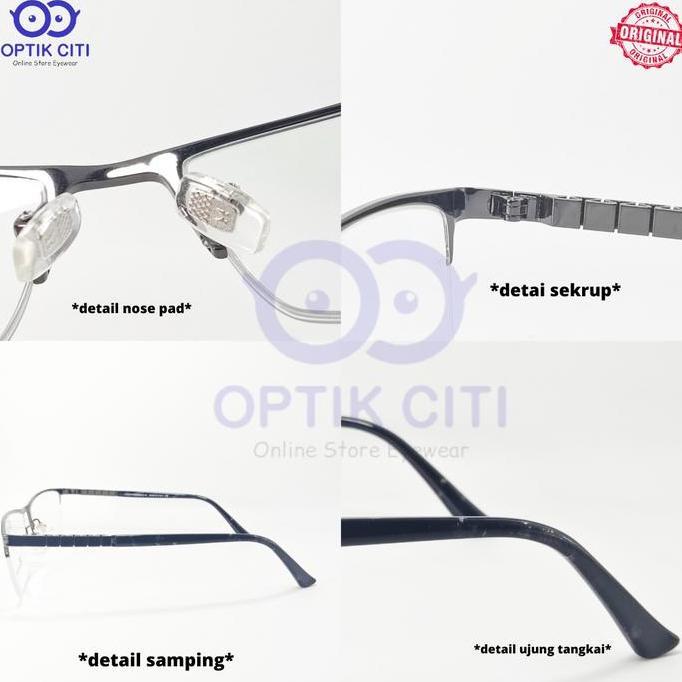 Kacamata Pria Titanium Half Frame Moreschi M 4108 Ringan Original Terlaris
