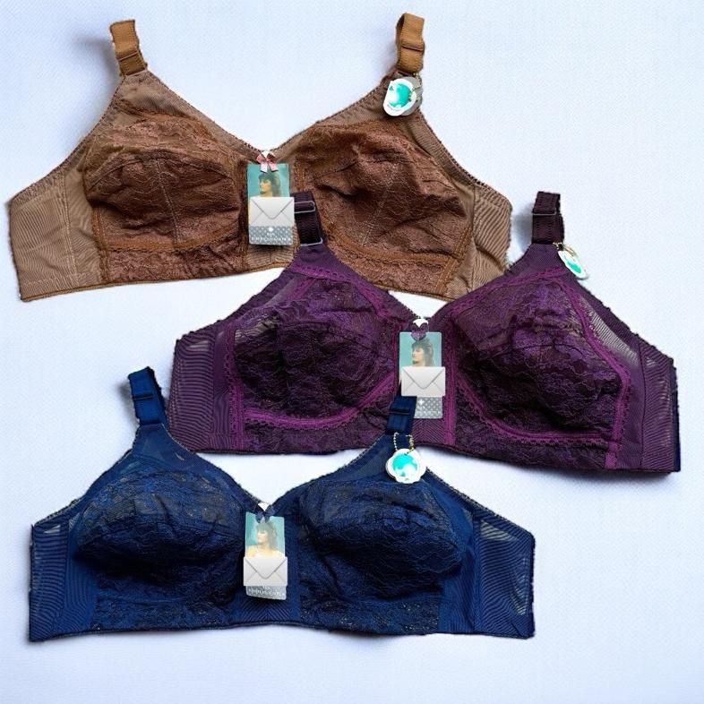 3 Pcs Beha Shireen Sister Bh tanpa Busa Tanpa Kawat Burkat Kaitan 3