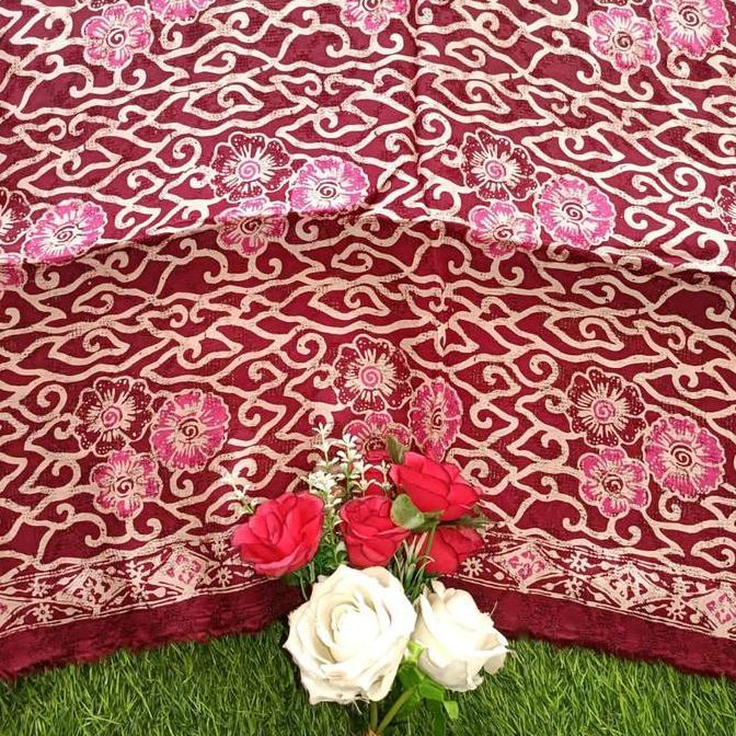 bahan kain batik setelan bahan viscose semi sutra cirebon pastel