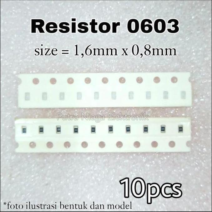 (10pcs) Resistor 0603 200K Tahanan 200Kohm 200K 200000 ohm size 1,6mm x 0,8mm Marking: 204 putran1a 