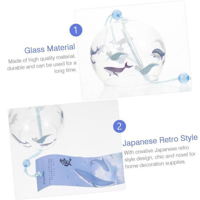 New- Lonceng Angin Kaca Wind Bells Hiasan Untuk Hadiah Lonceng Angin Kaca Gantung Angin