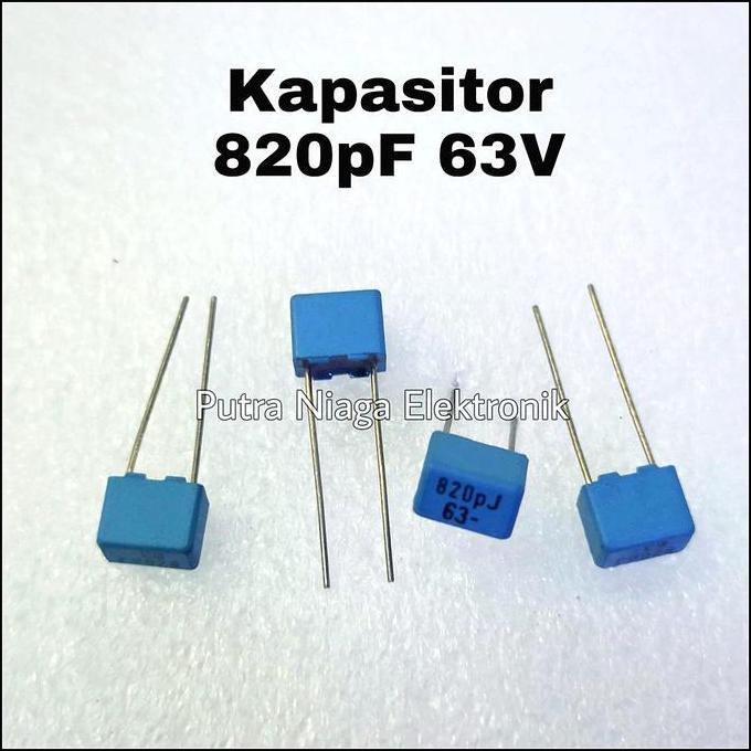 Diskon (1) Kapasitor MKM 820pF 63V / 0,82NF 63Volt MMK nonpolar 820pJ63 putran1a Murah