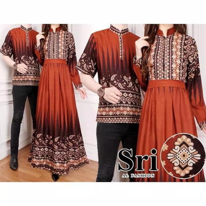 Baju Couple / Batik Couple batik Muslim - hijau