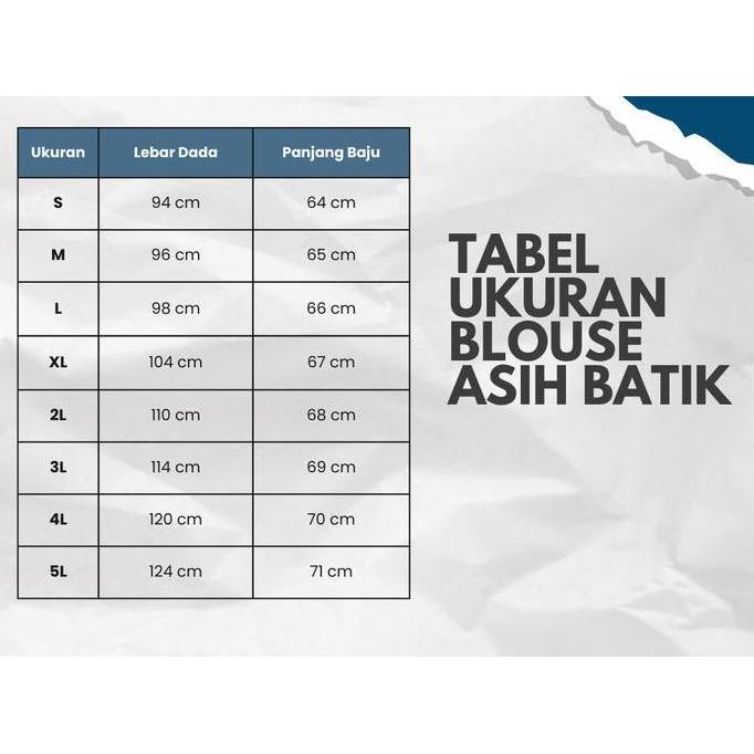 Atasan blouse batik cewek warna biru dongker bahan katun halus premium Baju Wanita Kerja Kantor