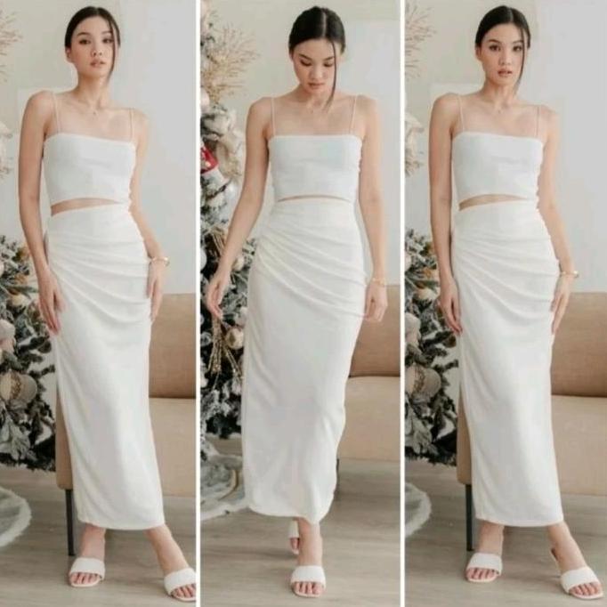 LAKA SKIRT Rok Span Knit Rok Lidi Rajut Panjang Rok Maxi Rok Lidi Lurus Premium Rok Span Tebal Plisk
