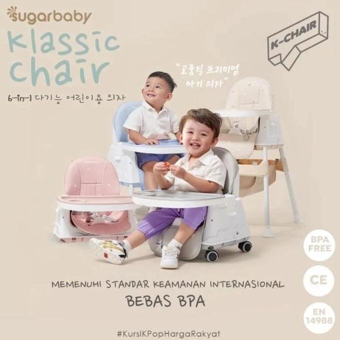 Sugar Baby Klassic Chair 6 In 1 Multifunction High Chair Kursi Makan Serbaguna dengan 6 Fungsi Desai