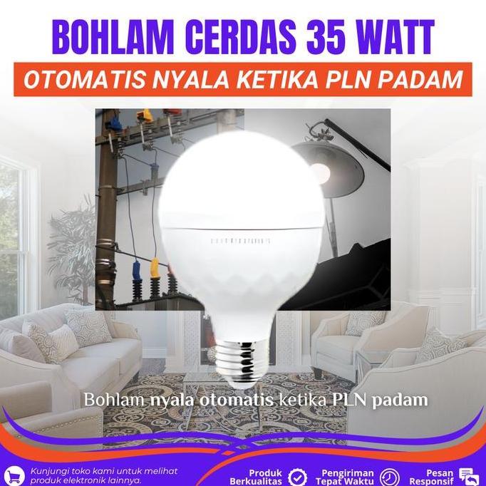 Lampu Emergency Led 35 Watt Mitsuyama Cerdas Series Bohlam Led 35 Watt Lampu Darurat Led Auto Ac/Dc