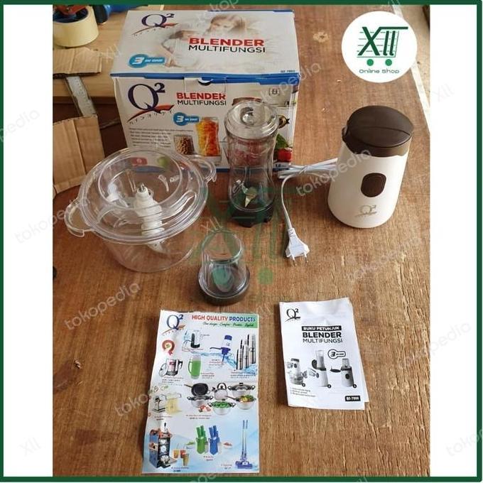 Q2~7888 Food Blender Chopper Processor Multifungsi 3 In 1