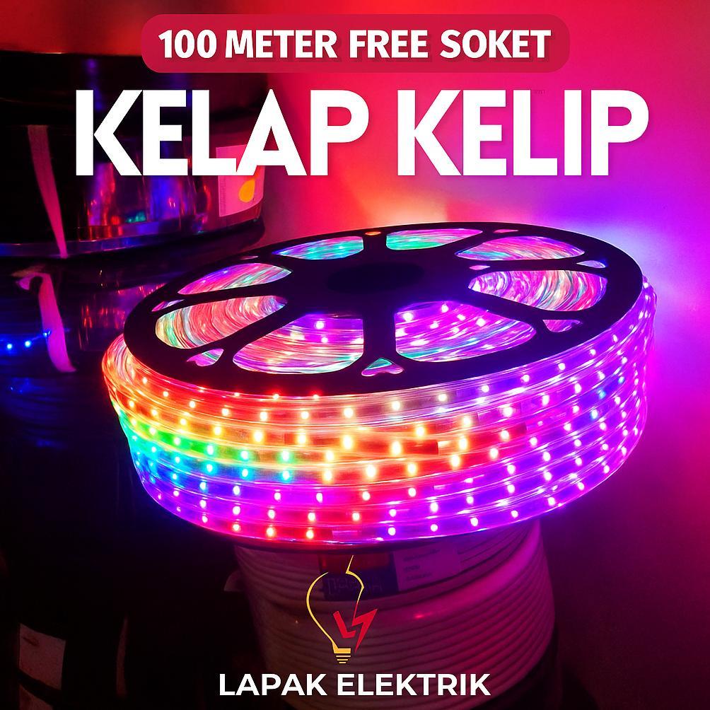 Lampu Led Natal 100 50 20 10 Meter Kelap Kelip Warna Warni Outdoor Led Selang Strip RGB Waterproof