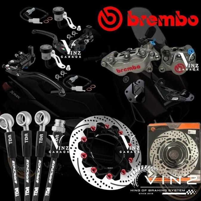 PAKET PENGEREMAN YAMAHA XMAX FULL SET BY BREMBO BRAKES / KALIPER BREMBO 4 PISTON 2 PISTON / MASTER R