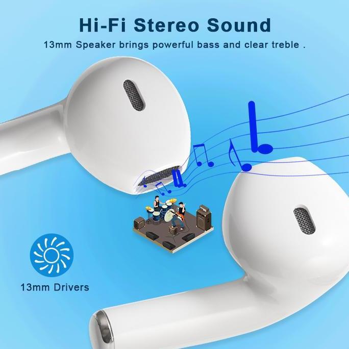 Grotic TWS Bluetooth Earbuds Macaron Wireless Stereo Bass