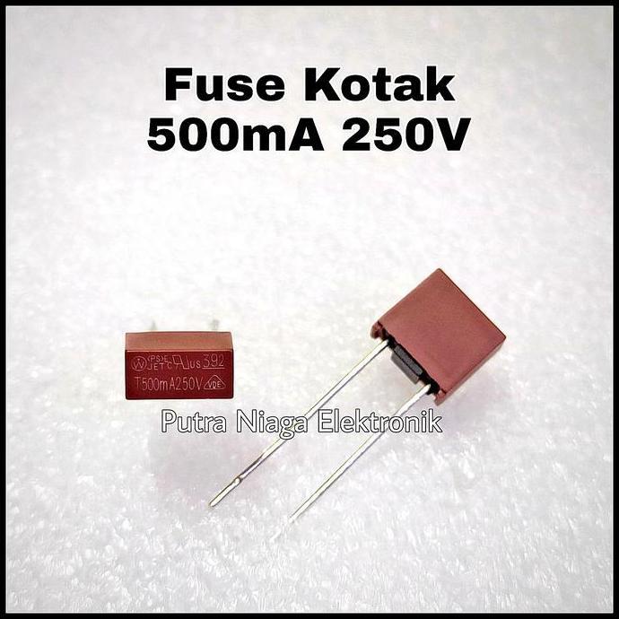 Murah (1) Fuse Kotak 500mA 250V Sikring Square PCB Board / T500mA 0,5A 0.5A putran1a