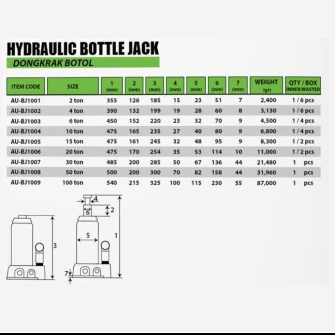 Dt Tekiro Dongkrak Botol 30 Ton Dongkrak Botol 30T