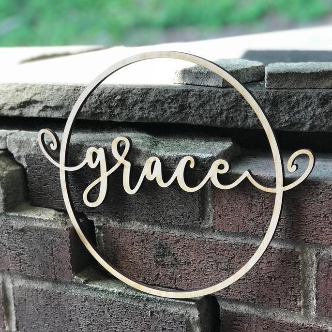 CUSTOM NAMA KAYU BULAT / HIASAN DINDING KAYU