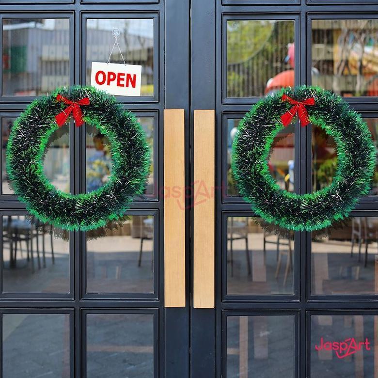 Sale Garland polos dekorasi natal christmas akesoris lingkaran Garland natal krans pita Hiasan natal