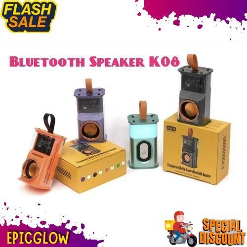 Bigpromo Speaker Bluetooth K07 K08 Wireless Portable Speaker Transparent And With Led Display