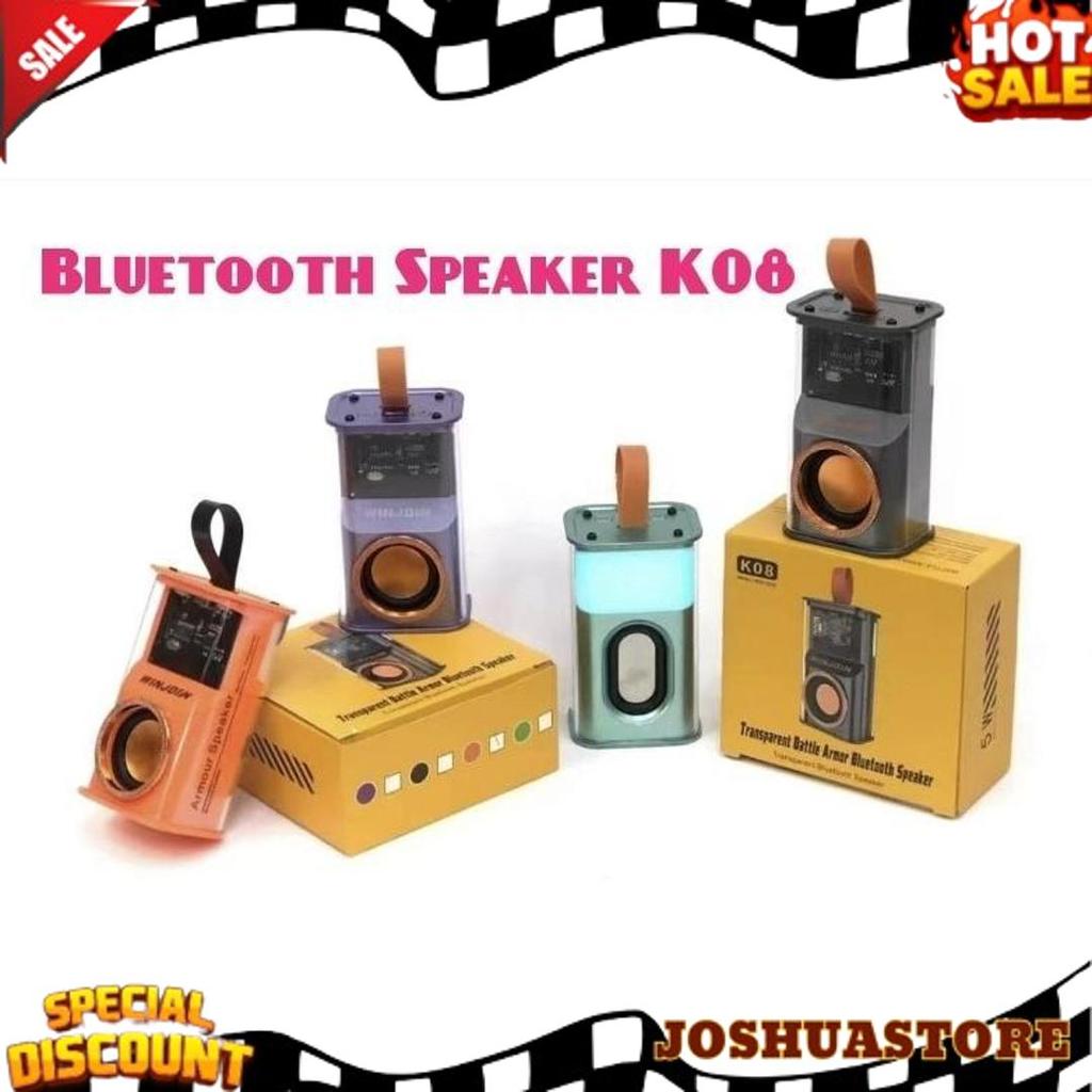 Promo Speaker Bluetooth K07 K08 Wireless Portable Speaker Transparent And With Led Display