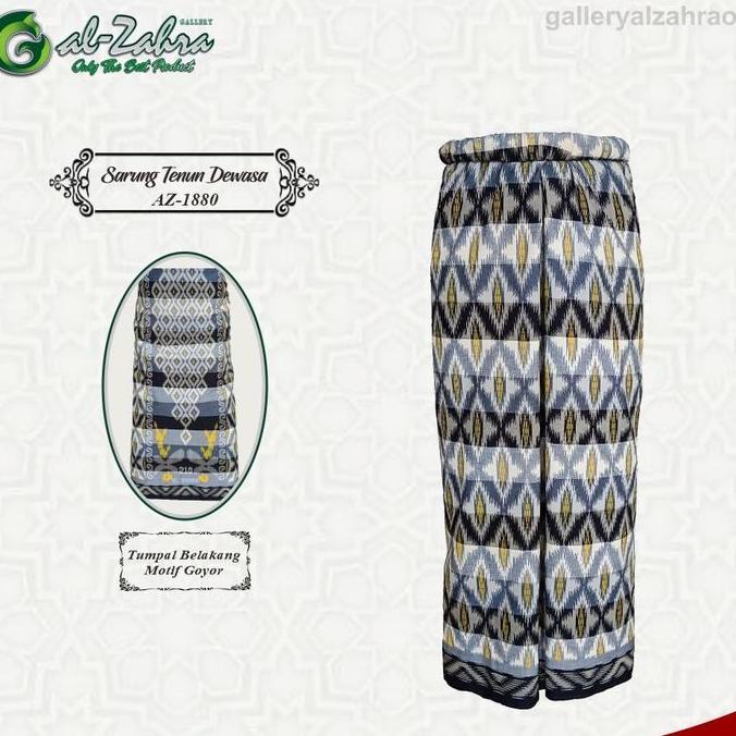 Spesial Al-Zahra Sarung Rayon Pria Al-Zahra Az-1880, Sarung Tenun Dewasa Tumpal Relakang Motif Goyor