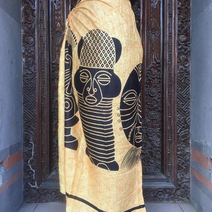 Spesial Pakaian Bawahan Wanita Sarung Kamen Kain Pantai Motif Topeng Oleh-Oleh Souvenir Khas Bali