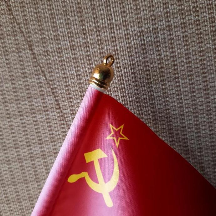 Bendera Tangan Negara Uni Soviet - Stik Pawai Kecil Bahan Taslan Anti Air Berkualitas
