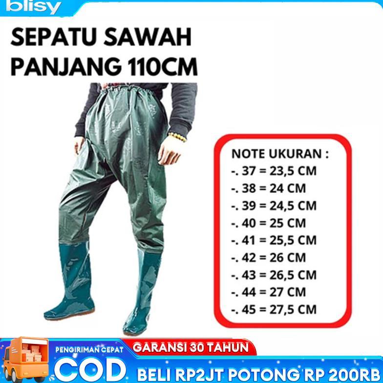 [cod] BLISY Sepatu Bot Pria Wanita 110Cm Sepatu Bot Sawah Tahan SEPATU Boot Petani Sawah Panjang Keb