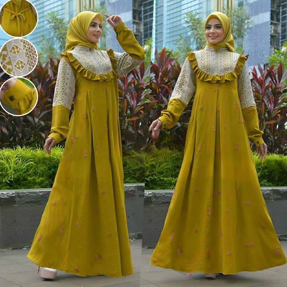 Kailash - Terbaru Gamis Crinkle Kombinasi Borkat Busui Friendly - Racun Shopee