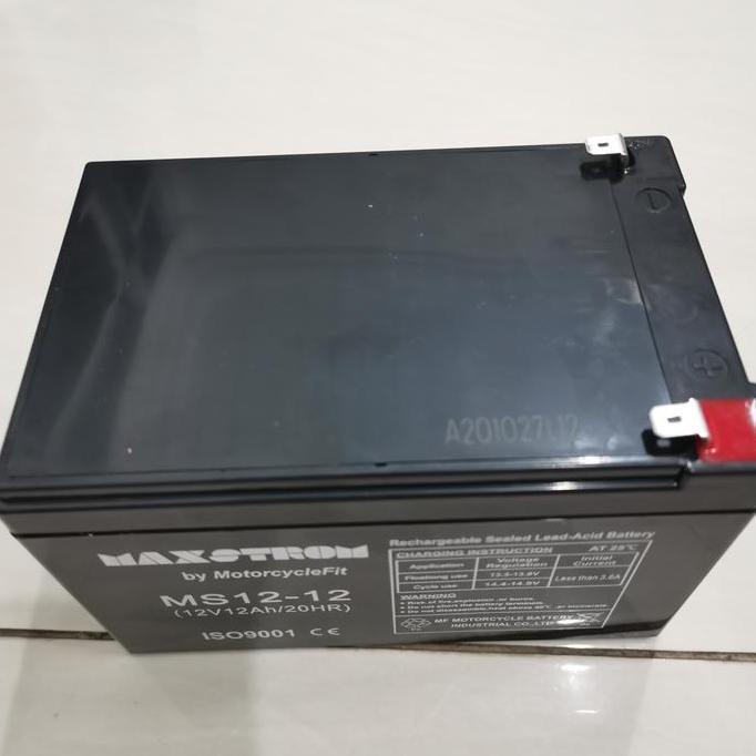 battery sepeda listrik Mr Jackie 12v 12ah | aki 12v 12ah Maxstrom Terlaris