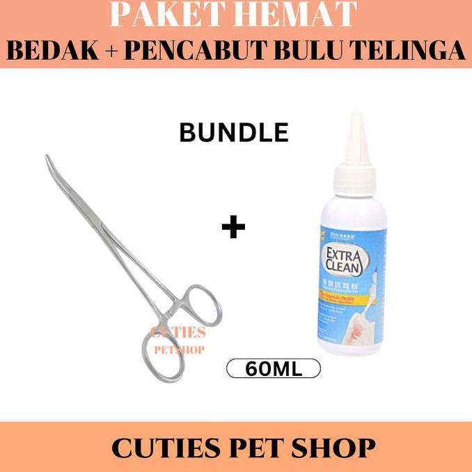 PAKET SET BEDAK TELINGA ANJING BBN BIRU +  PENCABUT BULU TELINGA