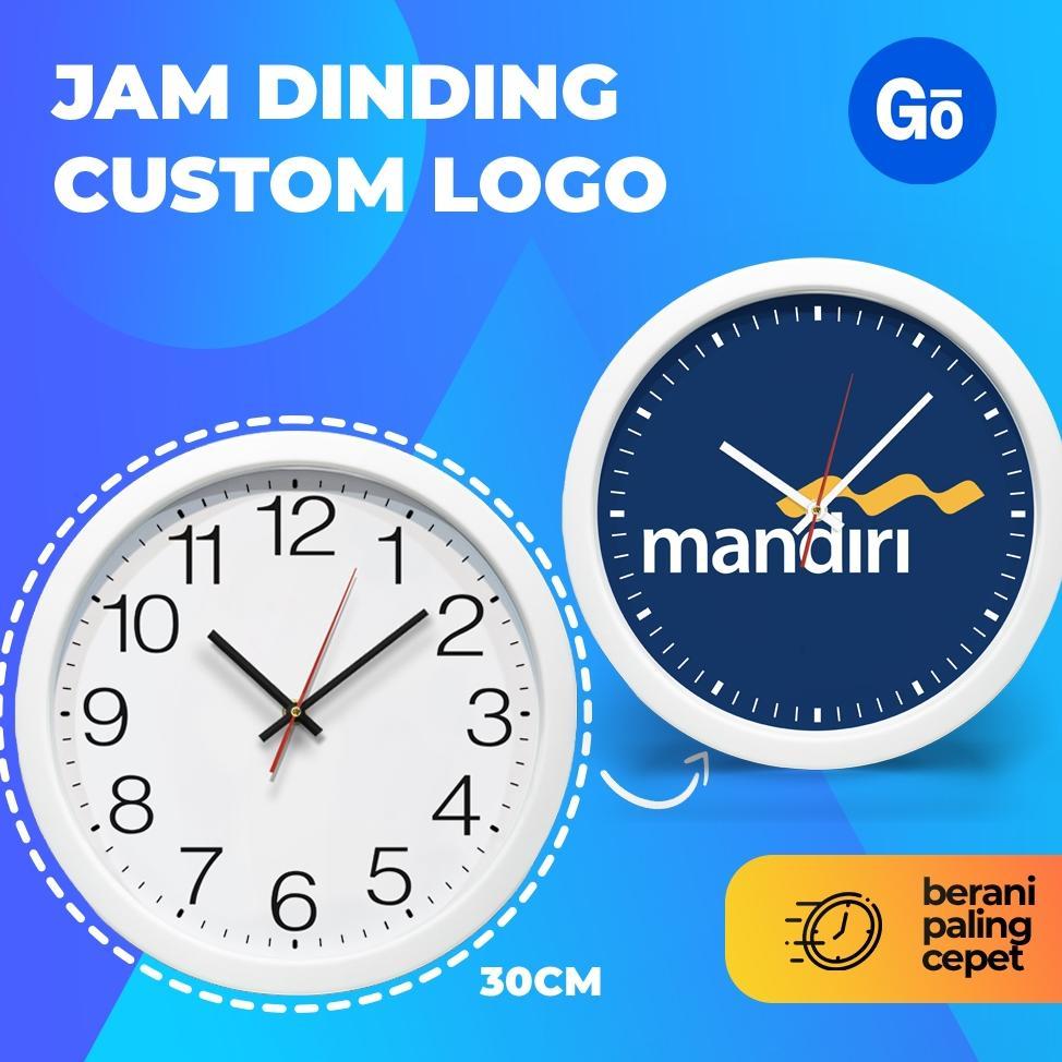 Jam Dinding Custom Logo Perusahaan Instansi Organisasi Jam Dinding Gratis Custom - Berip 32cm