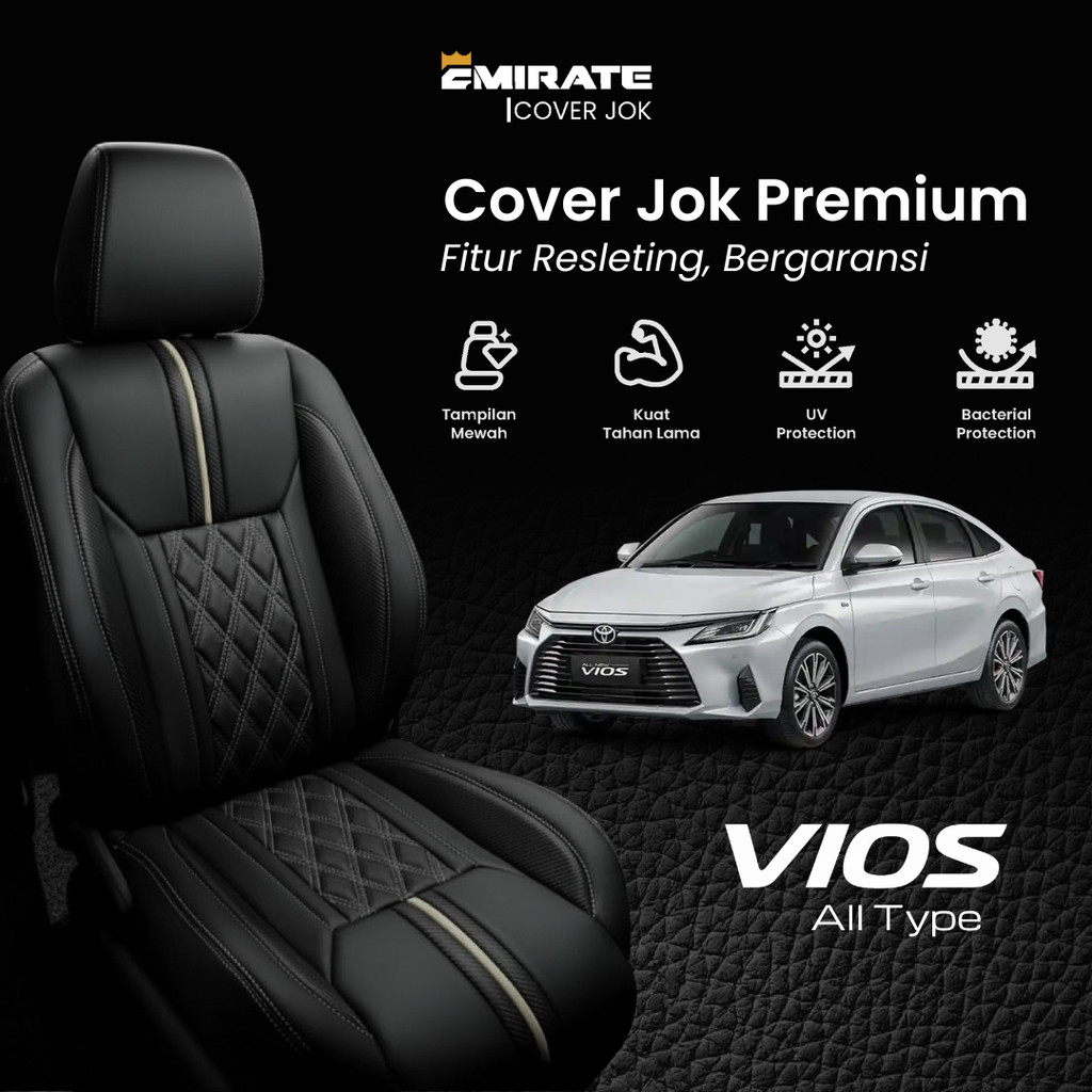 Sarung Jok/Cover Jok Emirate Bergaransi dengan Resleting Mobil Vios