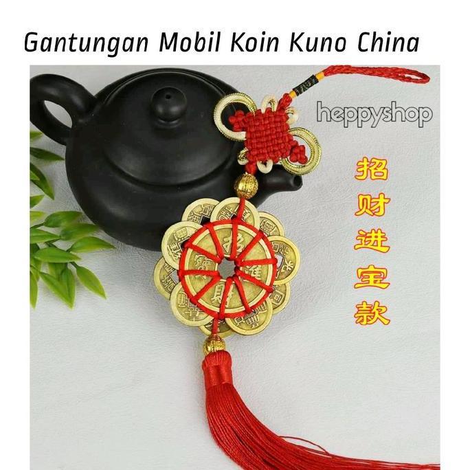 Gantungan Mobil Koin Kuno China, Hiasan Parcel Imlek Tassel Imlek