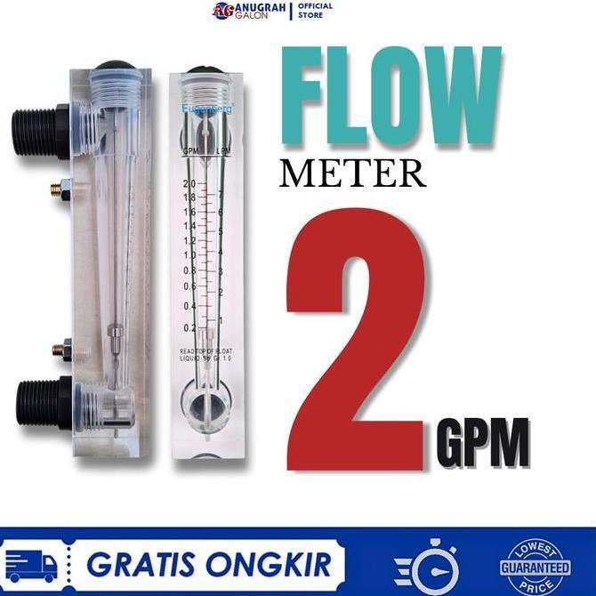 Flow Meter 2 Gpm &5 Gpm Panel Ro Pendek Untuk Menghitung Debit Air Baru