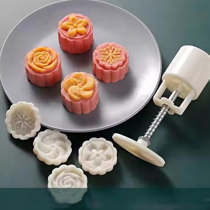 50g Cetakan Kue Bentuk Bunga Sakura Kecil Cetakan Kue Bulan Plastik Mooncake Cherry Blossom