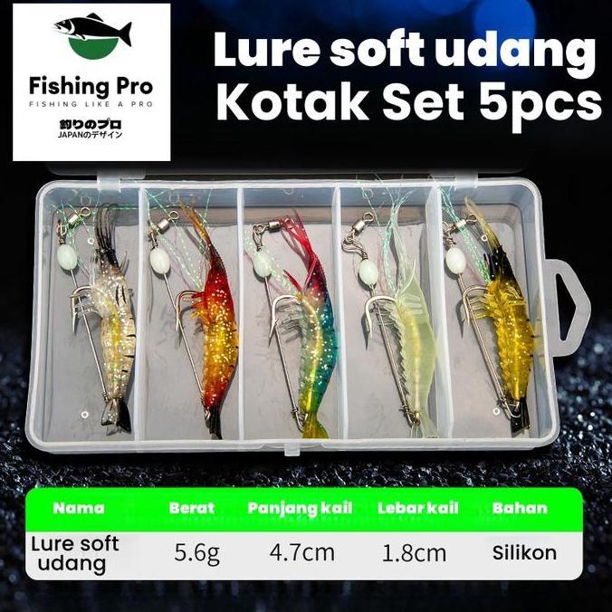 FISHING PRO Undang Soft Lure Hook (9cm) shrimp Umpan Soft Lure 1 Set Soft Lure Umpan Pancing Tiruan 