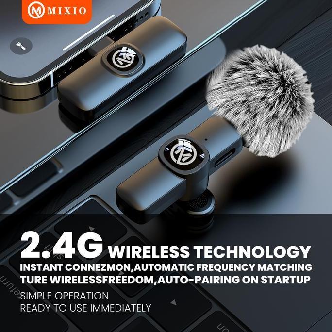 Yowwwvannn - Mixio W13 W14 Wireless Clip On Microphone Lavalier Hp Plug & Play