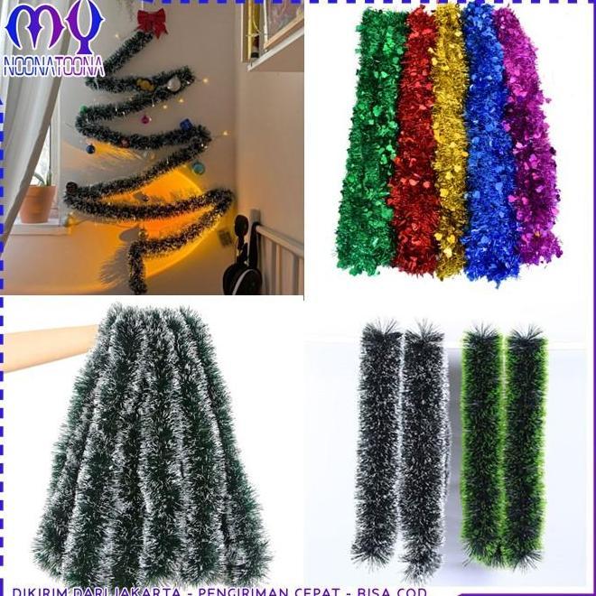 Slinger Tinsel Rumbai Hiasan Dekorasi Pohon Natal 2 Meter