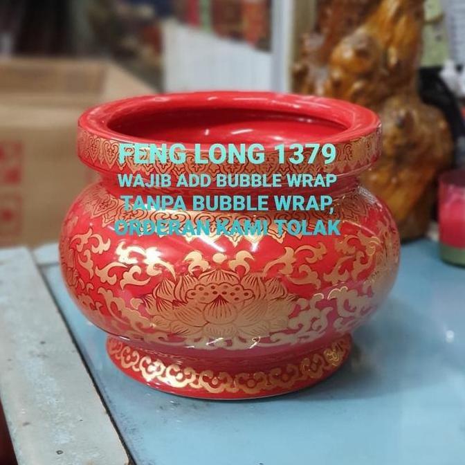 Hiolo Keramik TERATAI MERAH CABE 8"