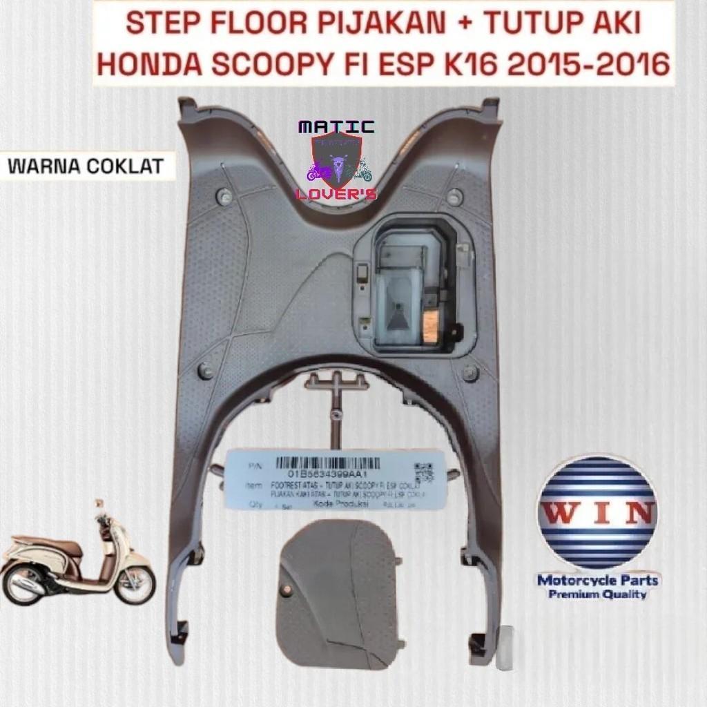 STEP FLOOR BORDES PIJAKAN KAKI TUTUP AKI SCOOPY FI ESP K16 TH 2015 SD 2016 COKLAT MERK WIN