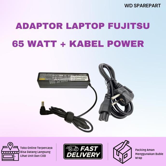 adaptor charger Laptop Fujitsu Original U937-U938-U939-U9310 65W Jarum Kecil