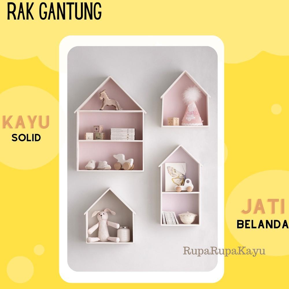 Rak Dinding Pink Home Decor Kayu Jati Belanda