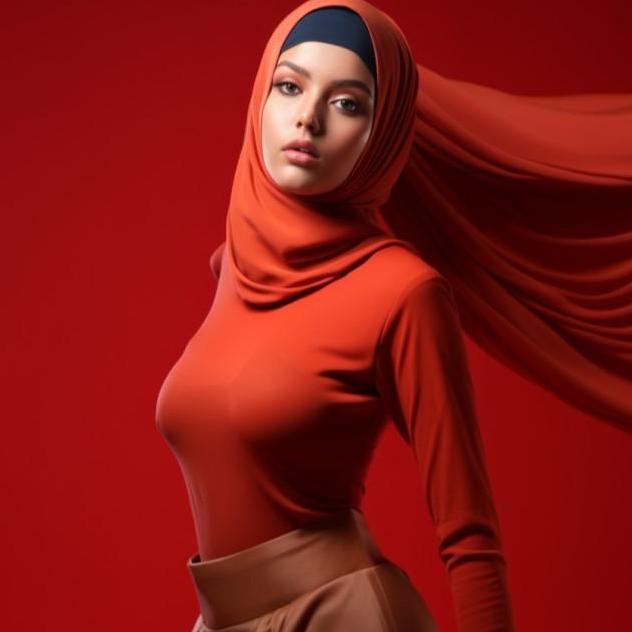Manset Atasan Lengan Panjang Turtleneck Merah Merdeka 713
