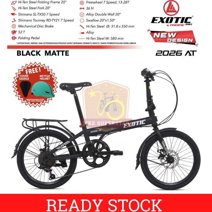 Sepeda Lipat 20 Inch EXOTIC 2026 AT 7 Speed + Boncengan + Garansi