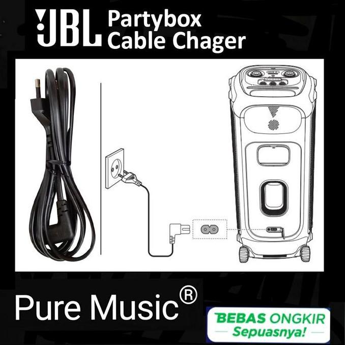 Terlaris Jbl Partybox Cable Chager Power Cord Original On The Go 310 710 1000
